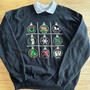 Gopher Sport Christmas Tic‎ Tac Toe Ornament Sweater With Collar Size S